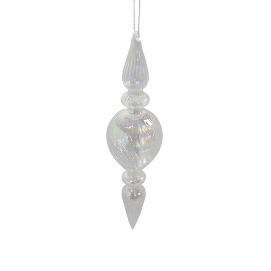 Imagem PINGENTE DECORATIVO PARA ÁRVORE DE NATAL EM VIDRO TRANSPARENTE IRIDESCENTE - GRILLO