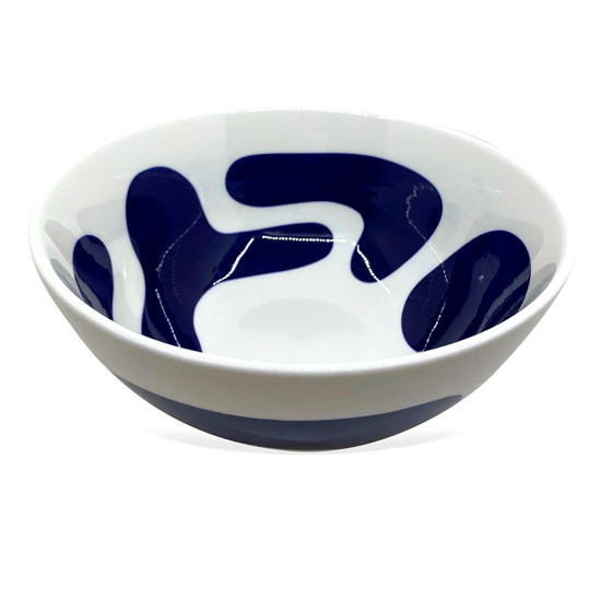 Imagem BOWL DE CERÂMICA BRANCA E AZUL 10X22X22CM - CROSS