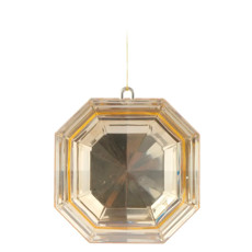 Imagem de ENFEITE NATALINO DECORATIVO FORMATO JÓIA DOURADA EM PLÁSTICO 8X14,5CM - CROMUS - Cromus Embalagens Ind E Com Ltda