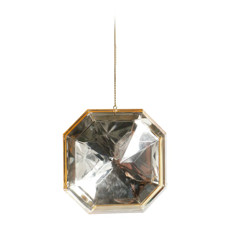 Imagem de ENFEITE DE PENDURAR PARA ÁRVORE DE NATAL FORMATO JÓIA DOURADA EM PLÁSTICO - CROMUS - Cromus Embalagens Ind E Com Ltda