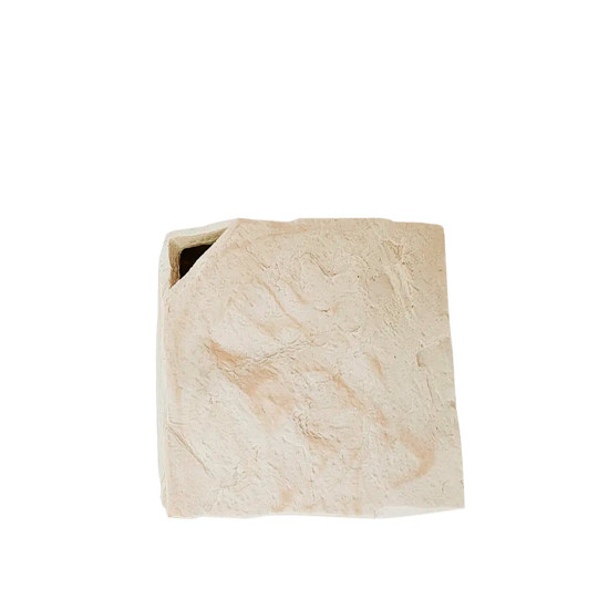 Imagem VASO QUADRADO DECORATIVO EM RESINA BEGE 10X10X10CM - CROSS