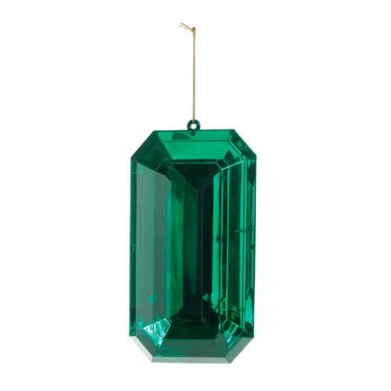 Imagem ENFEITE DECORATIVO PARA ÁRVORE DE NATAL FORMATO JÓIA JADE VERDE EM PLÁSTICO - CROMUS