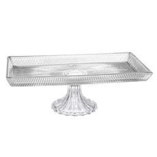 Imagem de TRAVESSA RETANGULAR EM CRISTAL ECOLÓGICO COM PÉ 12X34X18CM - L'HERMITAGE - Full Fit Industria Importacao E Comercio Ltda.