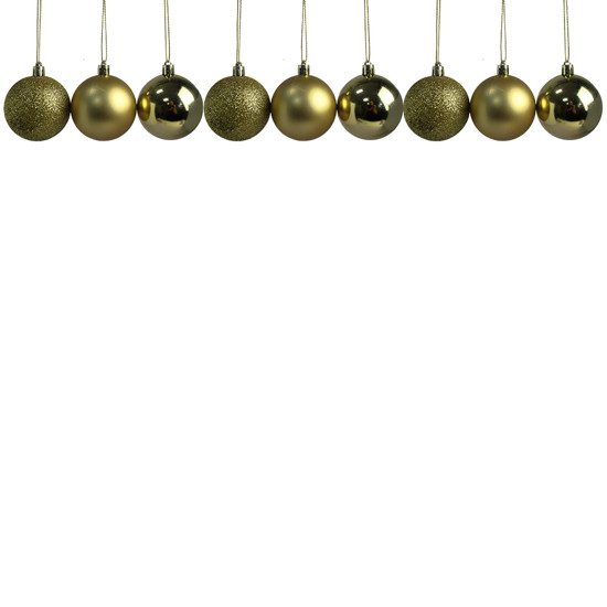 Imagem BOLA NATALINA DECORATIVA DOURADA 6CM EM PVC 9 PEÇAS - GRILLO