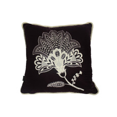 Imagem de ALMOFADA AVELUDADA ITALI UVA DETALHES BORDADOS 52X52CM EM POLIÉSTER - DECORTEXTIL - B H Turqueto Decoracoes Me