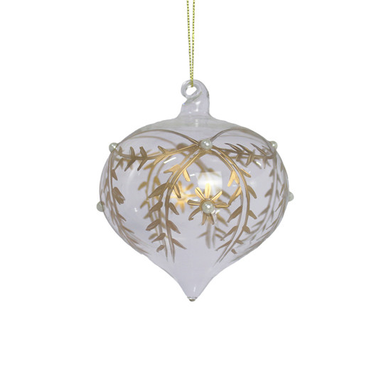 Imagem BOLA NATALINA DECORATIVA DE VIDRO TRANSPARENTE 10CM - GRILLO