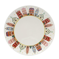 Imagem de PRATO RASO CASINHAS EM CERÂMICA 27,5CM - TOKDACASA - Cromus Embalagens Ind E Com Ltda