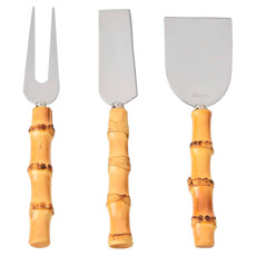 Imagem de KIT 3 TALHERES BAMBU NATURAL PARA QUEIJO - KENYA - M. Shop Comercial Ltda