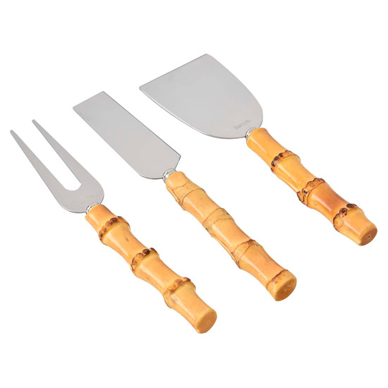 Imagem KIT 3 TALHERES BAMBU NATURAL PARA QUEIJO - KENYA