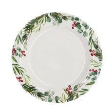 Imagem de PRATO RASO EM CERÂMICA BORDA FOLHAGEM VERDE 27,5CM - TOKDACASA - Cromus Embalagens Ind E Com Ltda