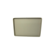 Imagem de BANDEJA RETANGULAR DECORATIVA EM COURO SINTÉTICO CINZA E MADEIRA 5X50X35CM - CROSS - Cross Comercial Ltda