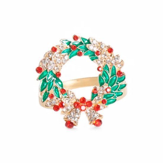 Imagem ARGOLA GUIRLANDA PARA GUARDANAPO EM METAL 4X4X4CM 4 UNIDADES - CROMUS