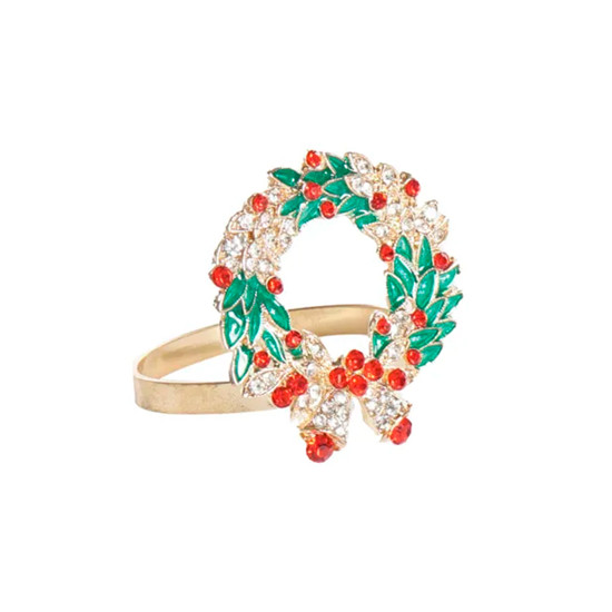 Imagem ARGOLA GUIRLANDA PARA GUARDANAPO EM METAL 4X4X4CM 4 UNIDADES - CROMUS