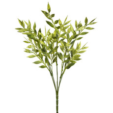 Imagem de HASTE DE FOLHAS VERDES OUTONADAS DE PLÁSTICO 35X7CM - GRILLO - Grillo Ltda