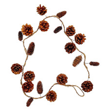 Imagem de CORDÃO RÚSTICO DE PINHAS DIVERSAS MARRONS 140CM - TUUT - Yangzi Brasil Corporation S A 