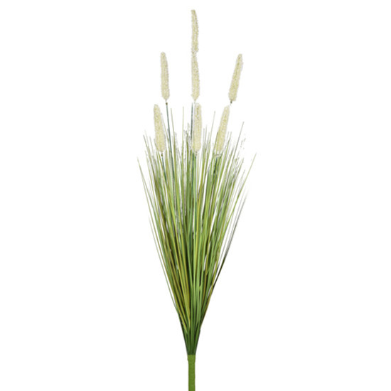 Imagem BUQUÊ LONGO DE CATTAIL CREME DE PLÁSTICO MOLDÁVEL E FLOR FLOCADA 90X40CM - GRILLO