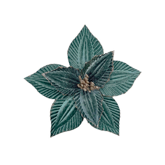 Imagem HASTE DECORATIVA DE POINSÉTIA VERDE DE POLIÉSTER 20X23CM - GRILLO