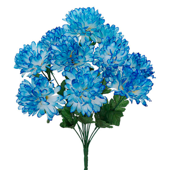 Imagem BUQUÊ DECORATIVO DE CRISÂNTEMO AZUL DE PLÁSTICO 43X19CM - GRILLO