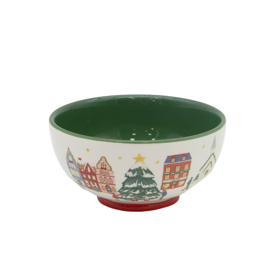 Imagem BOWL CASINHAS NATALINAS EM CERÂMICA 8X15X15CM - TOKDACASA