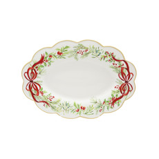 Imagem de TRAVESSA OVAL NATALINA DE SERVIR EM CERÂMICA 40X29,5CM - TOKDACASA - Cromus Embalagens Ind E Com Ltda
