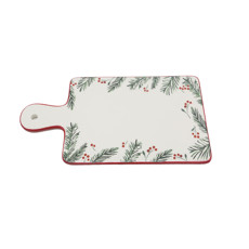 Imagem de TÁBUA DE SERVIR NATALINA EM CERÂMICA 28X16CM - TOKDACASA - Cromus Embalagens Ind E Com Ltda