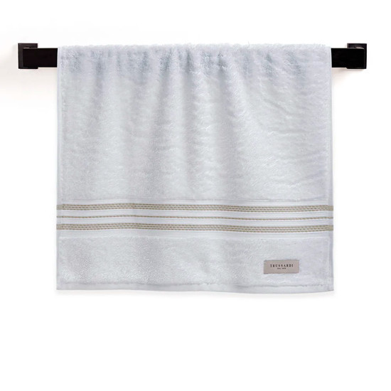 Imagem TOALHA DE ROSTO 100% ALGODÃO BARBERINE BRANCO/PISTACCHIO 48X90CM - TRUSSARDI