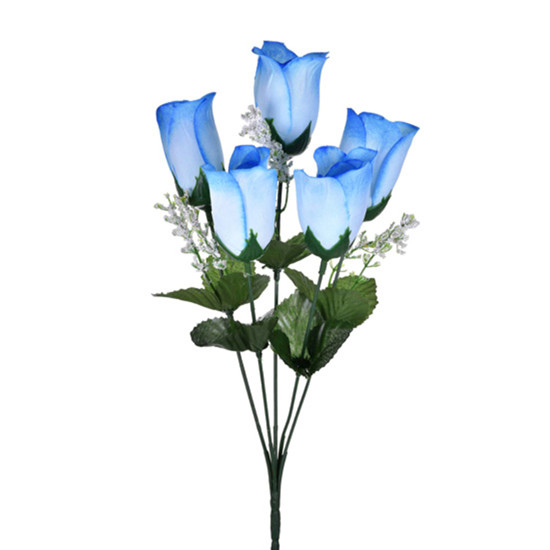 Imagem BUQUÊ DE BOTÕES DE ROSAS AZUIS DE PLÁSTICO 36X17CM - GRILLO