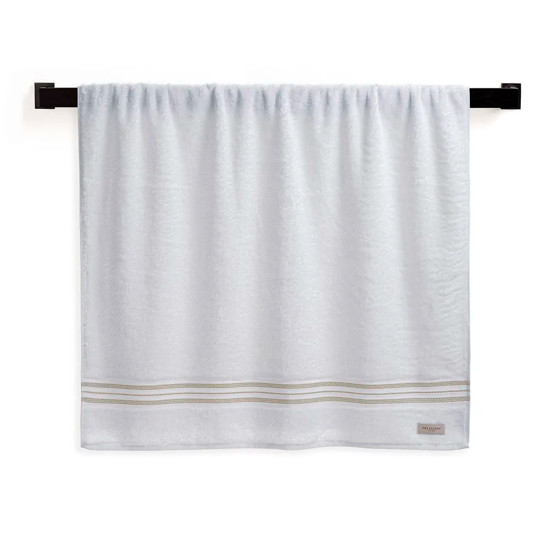 Imagem TOALHA BANHÃO 100% ALGODÃO BARBERINE BRANCO/PISTACCHIO 86X160CM - TRUSSARDI