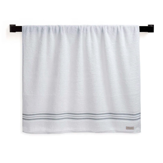 Imagem TOALHA BANHÃO 100% ALGODÃO BARBERINE BRANCO/CIELO 86X160CM - TRUSSARDI