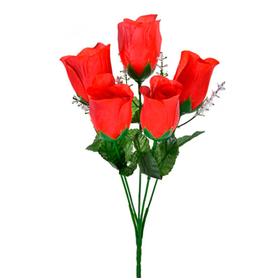 Imagem BUQUÊ DE BOTÕES DE ROSAS VERMELHAS DE PLÁSTICO 36X17CM - GRILLO