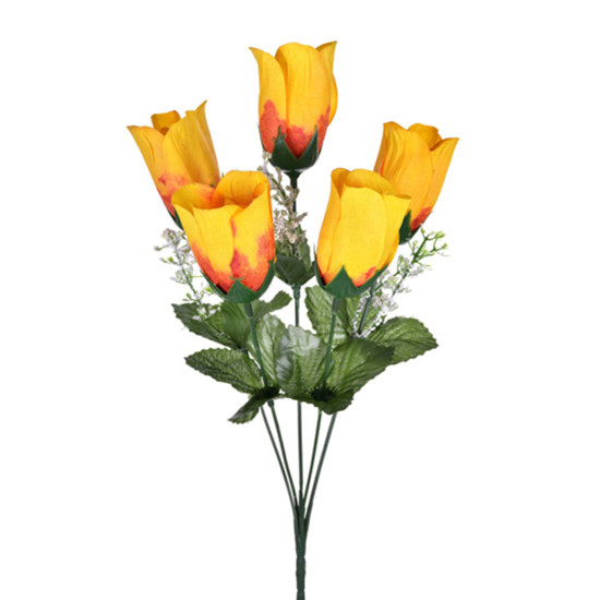 Imagem BUQUÊ DE BOTÕES DE ROSAS LARANJAS DE PLÁSTICO 36X17CM - GRILLO