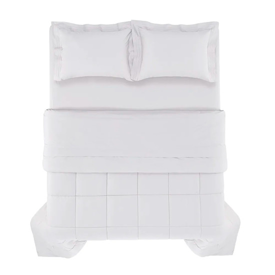 Imagem EDREDOM VINCI BRANCO CASAL 200 FIOS 100% ALGODÃO 250X220CM - TRUSSARDI