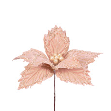 Imagem de HASTE DECORATIVA DE POINSÉTIA ROSA CLARO 20X21CM - GRILLO - Grillo Ltda