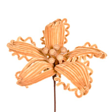 Imagem de HASTE DECORATIVA DE POINSÉTIA NUDE AVELUDADA DE TECIDO E PLÁSTICO 20X24CM - GRILLO - Grillo Ltda