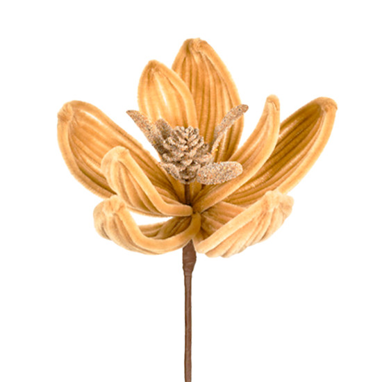 Imagem HASTE DECORATIVA DE POINSÉTIA NUDE AVELUDADA DE TECIDO E PLÁSTICO 20X24X24CM - GRILLO