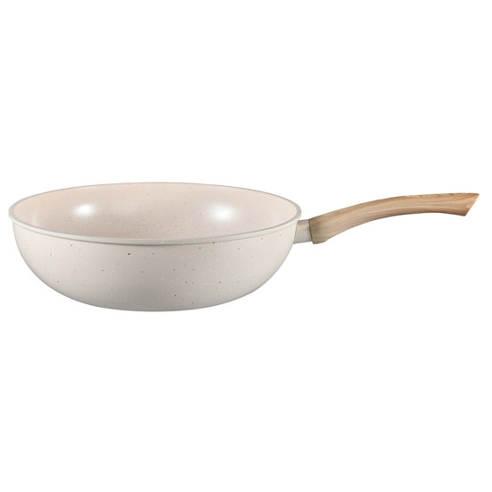 Imagem FRIGIDEIRA WOK DE ALUMÍNIO DE INDUÇÃO VANILLA ANTIADERENTE COM CABO DE MADEIRA- TUUT