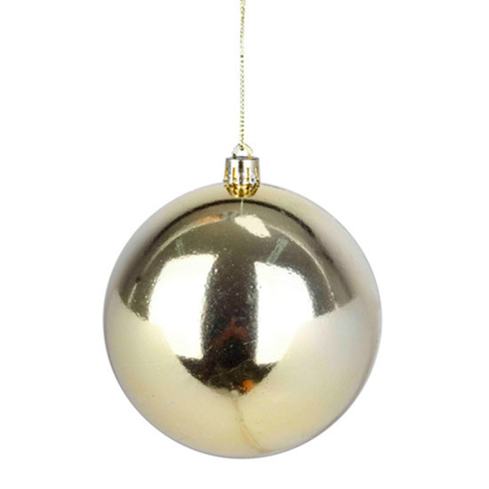 Imagem BOLA NATALINA DECORATIVA METALIZADA 10CM DOURADA DE PLÁSTICO - GRILLO