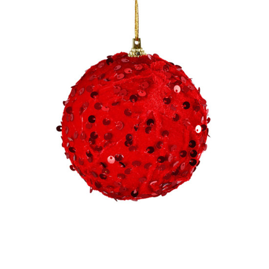 Imagem CONJUNTO 3 BOLAS NATALINAS VERMELHAS DE PLÁSTICO 10CM - GRILLO