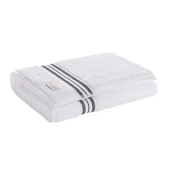 Imagem TOALHA DE ROSTO 100% ALGODÃO BARBERINE BRANCO/NERO 48X90CM - TRUSSARDI
