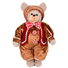 Imagem de URSO NATALINO MARROM COM DETALHES VERMELHOS 55X25X20CM - GRILLO - Grillo Ltda