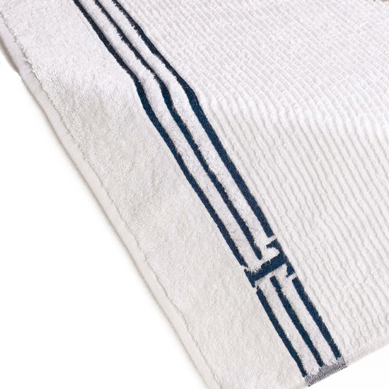 Imagem TOALHA DE PRAIA 100% ALGODÃO ISOLA BRANCO/MARINO 86X160CM - TRUSSARDI