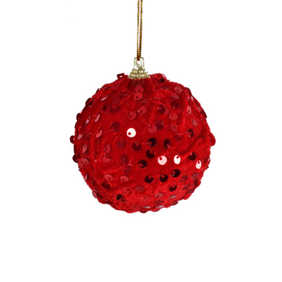 Imagem CONJUNTO 3 BOLAS NATALINAS VERMELHAS DE PLÁSTICO 8CM - GRILLO