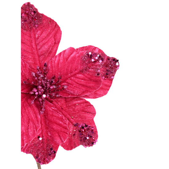 Imagem HASTE DECORATIVA DE BICO DE PAPAGAIO ROSA COM GLITTER 30X25X25CM - CROMUS