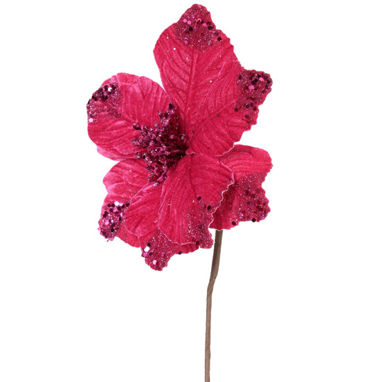 Imagem HASTE DECORATIVA DE BICO DE PAPAGAIO ROSA COM GLITTER 30X25X25CM - CROMUS