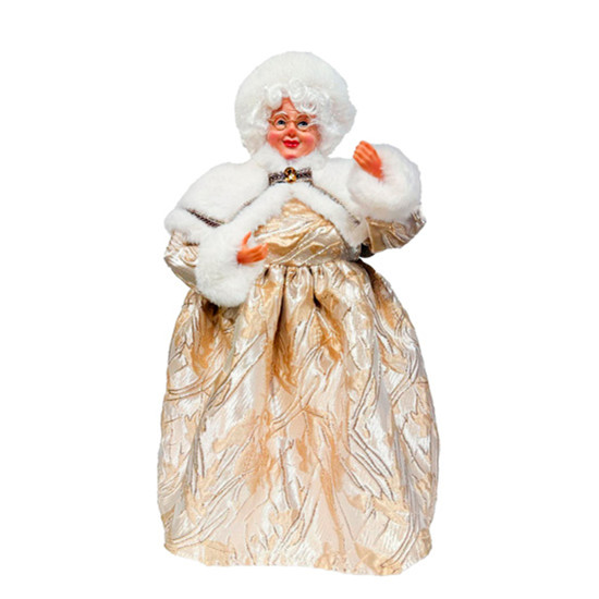 Imagem MAMÃE NOEL DECORATIVA COM VESTIDO CHAMPAGNE 40X20X15CM - GRILLO