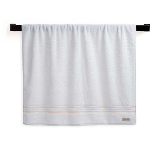 Imagem TOALHA BANHÃO 100% ALGODÃO BARBERINE BRANCO/NOCCIOLA 86X160CM - TRUSSARDI
