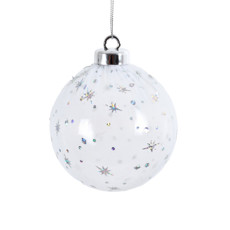 Imagem de CONJUNTO 3 BOLAS DECORADAS TRANSPARENTE DE PLÁSTICO 10CM - GRILLO - Grillo Ltda