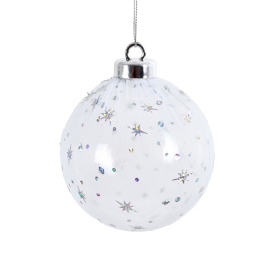 Imagem CONJUNTO 3 BOLAS DECORADAS TRANSPARENTE DE PLÁSTICO 10CM - GRILLO