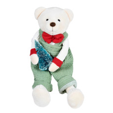 Imagem de URSO NATALINO DECORATIVO COM PINHEIRO VERDE DE POLIÉSTER E ALGODÃO 27CM - GRILLO - Grillo Ltda