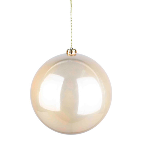 Imagem BOLA NATALINA DECORATIVA PEROLADA CHAMPAGNE DE PLÁSTICO 20CM - GRILLO
